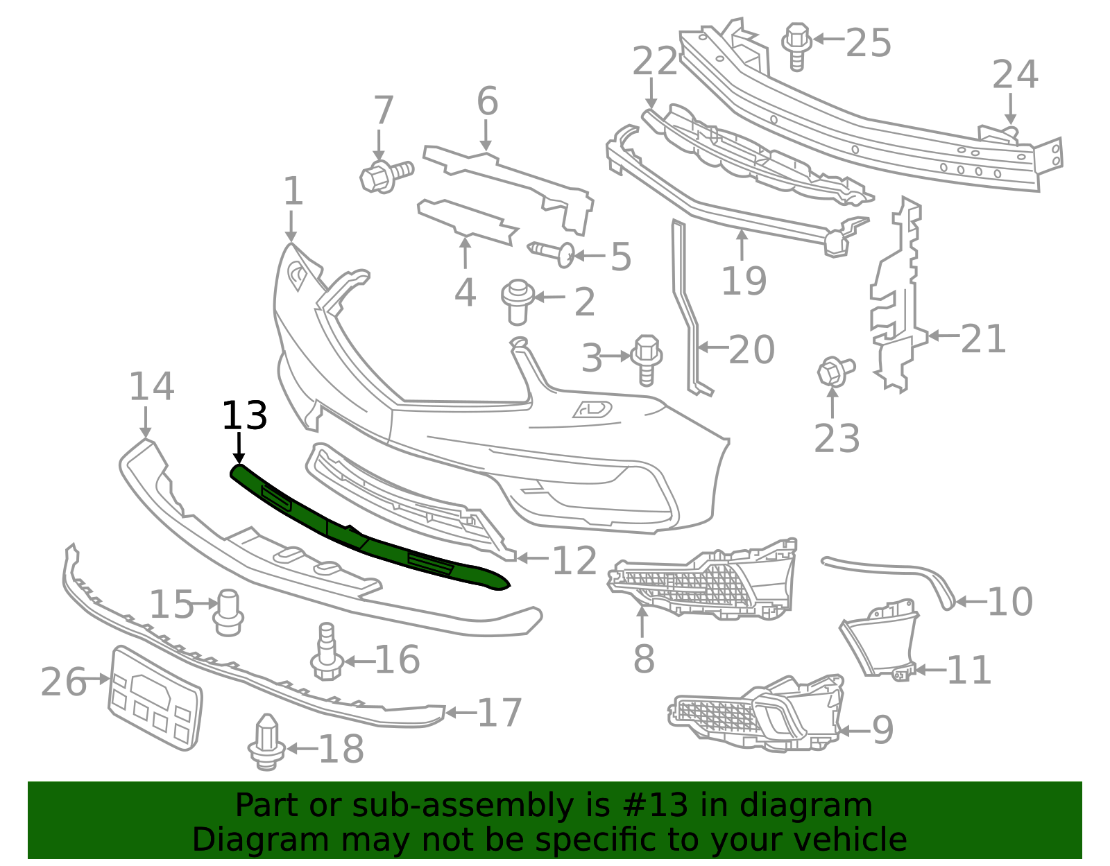 71108-TZ5-A00 - 2017-2020 Acura MDX - Garnish, Front (Lower) | All