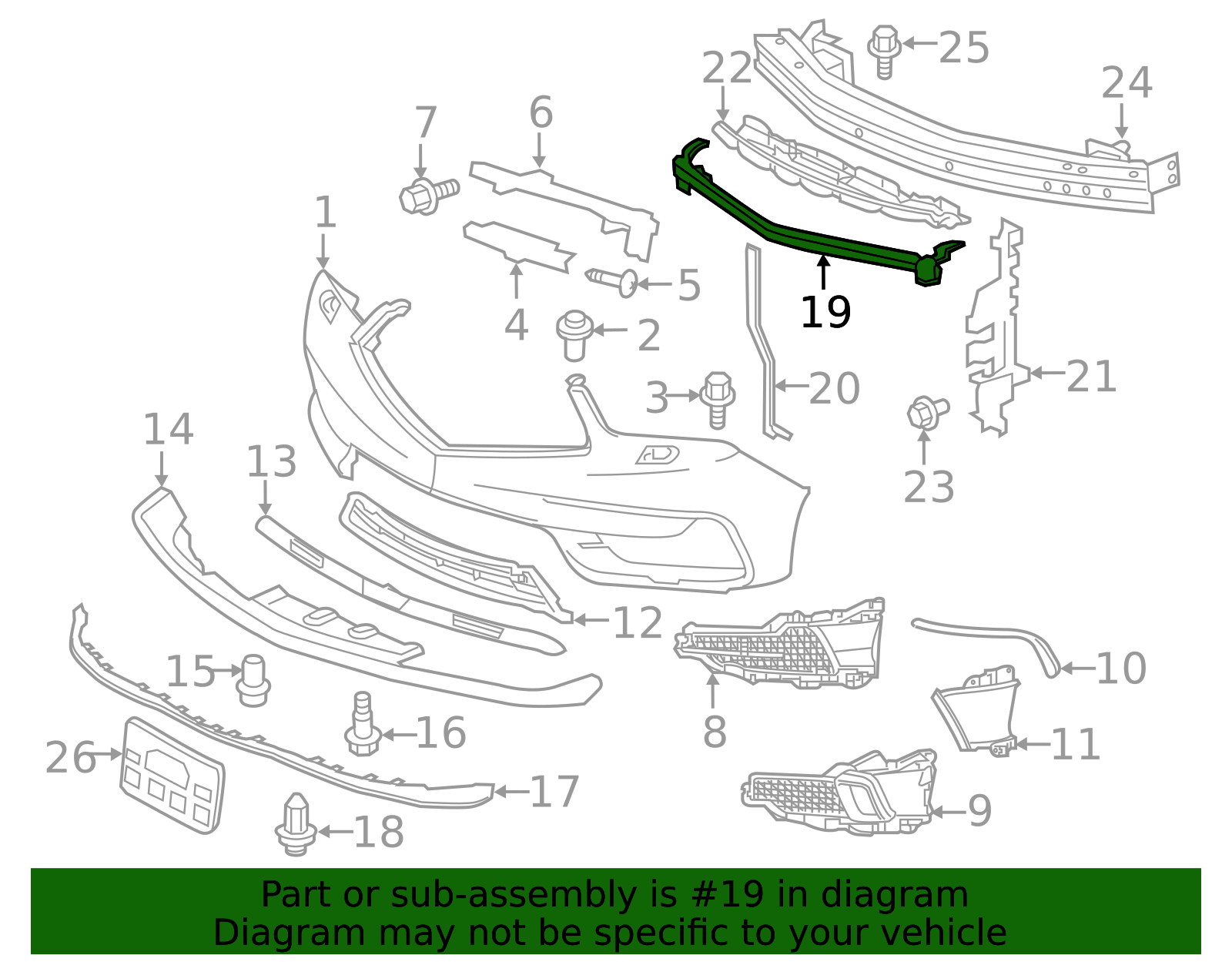 71160-TZ5-A10 - 2017-2020 Acura MDX - Beam, Front Bumper Center