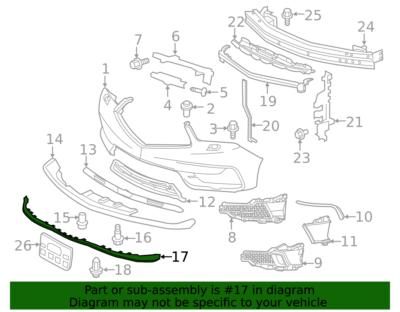 71111-TZ5-A00 - 2014-2020 Acura MDX - Dam, Front Bumper Air | All