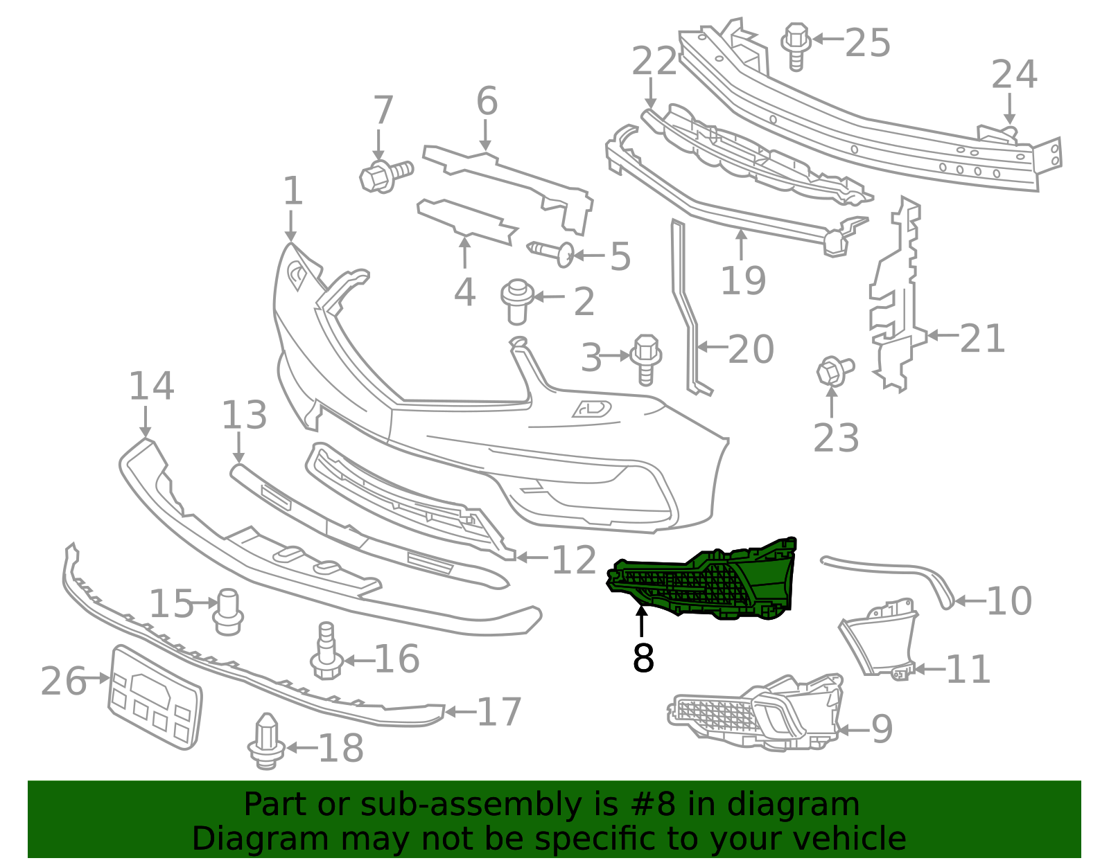 2017-2020 Acura MDX Front Right Passenger Side Bumper Inner