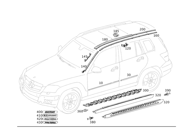 2046904462 - Trim and Lining: Strip for Mercedes-Benz: GLK250, GLK350 Image image