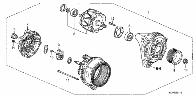 Alternator (Denso) ('02-) for 2003 Honda Odyssey #0