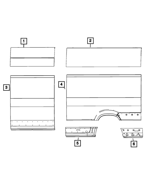 68095755AB - Body Sheet Metal Except Doors: Body Side Aperture Panel, Right for Mopar Image