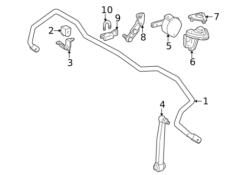 Stabilizer Bar & Components for 1998 Mercedes-Benz E 300 #1
