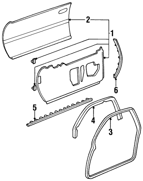Door & Components for 1996 Buick Riviera #0