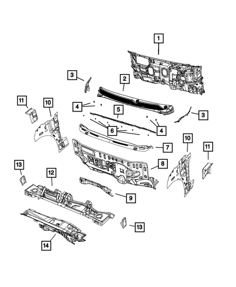 Cowl and Dash Panel for 2019 Chrysler Pacifica #0
