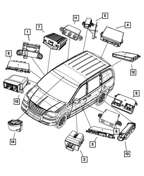 Modules and Engine Controllers for 2010 Chrysler Town & Country #0