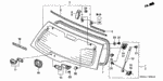 74876S9A003 - Body/Air Conditioning: BRACKET, L. GLASS HATCH OPEN STAY for Honda Image