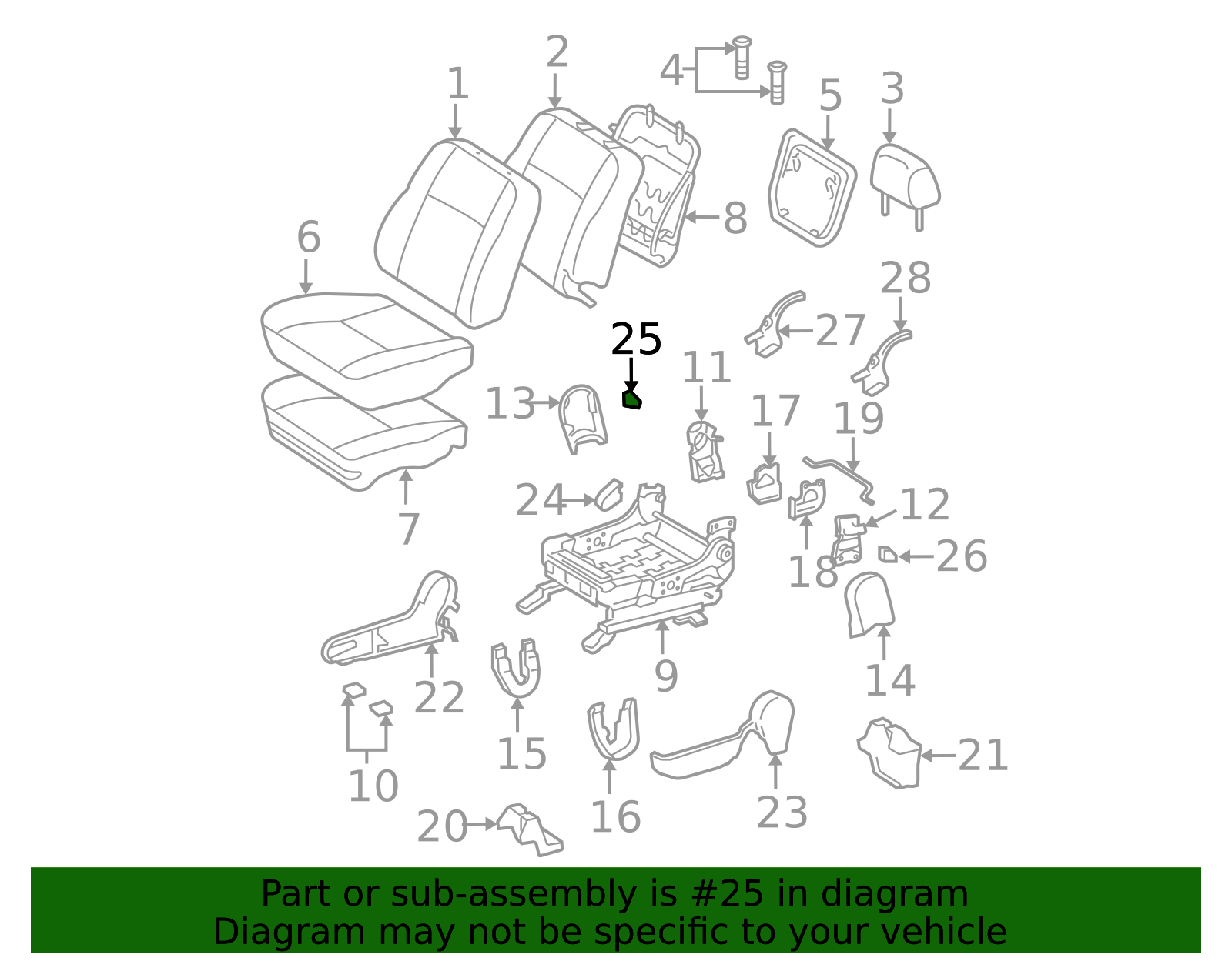 2003-2013 Toyota Matrix Seat Back Recliner Adjustment Handle 72525 ...