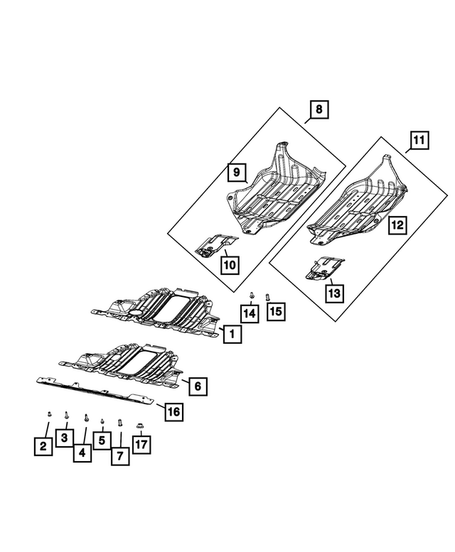 68306725AB - Frame, Bumper and Fascia: Front Belly Pan for Mopar Image