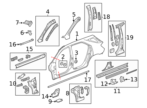 Center Pillar for 2014 Chevrolet Equinox #0