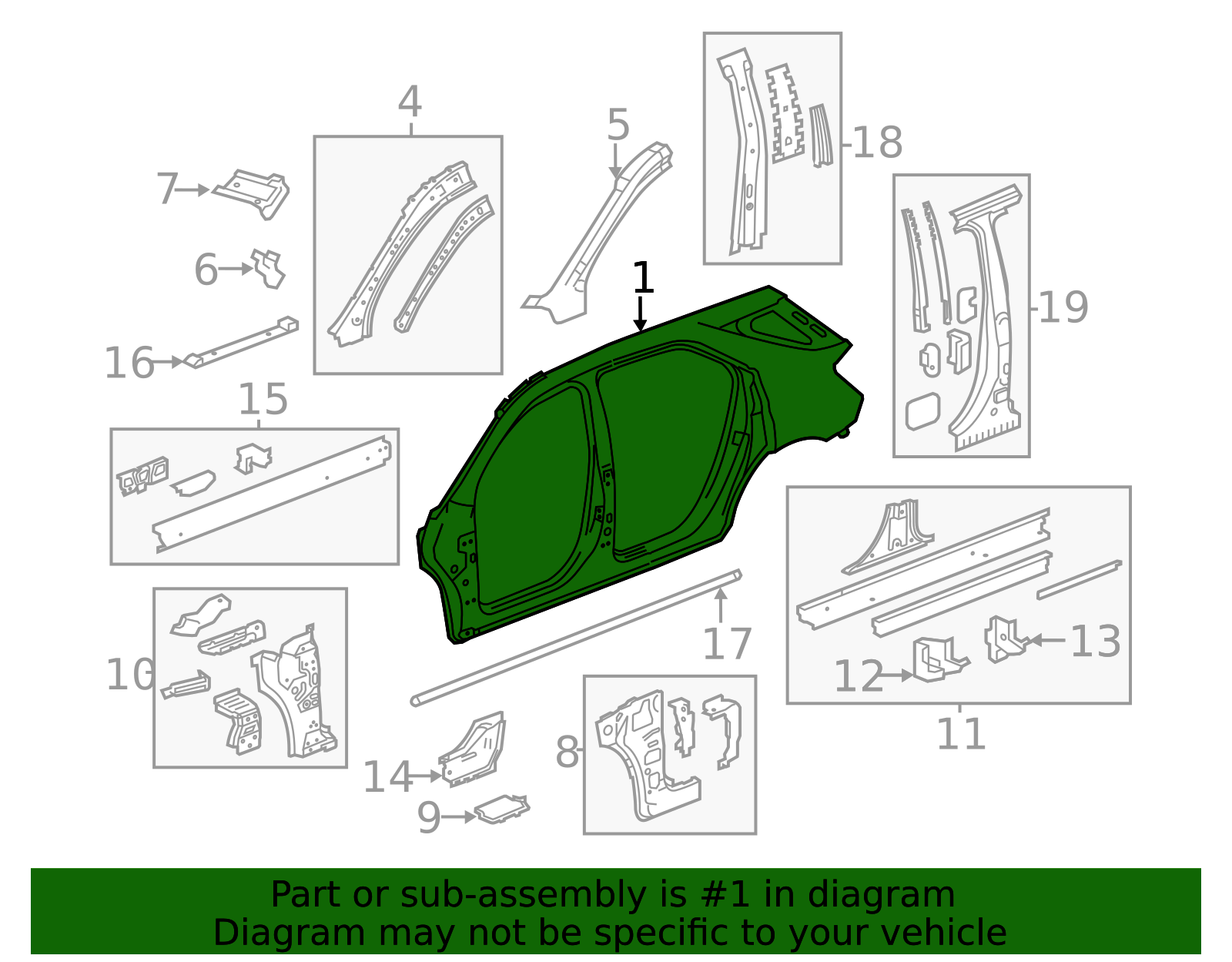 23218869 - Driver Side Outer Body Side Panel 2010-2017 Chevrolet