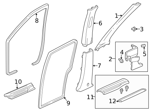 Interior Trim - Pillars for 2004 Honda Odyssey #0