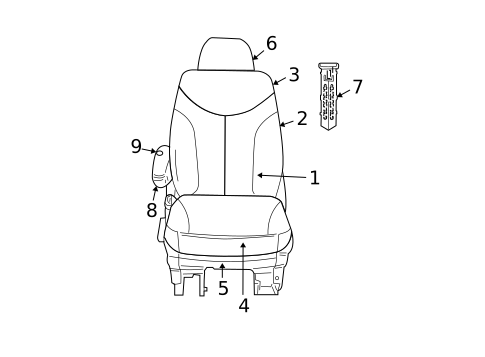 Front Seat Components for 2009 Dodge Grand Caravan #1