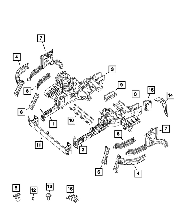 68706265AA - Frame, Bumper and Fascia: Left Front Rail Kit for Mopar Image image