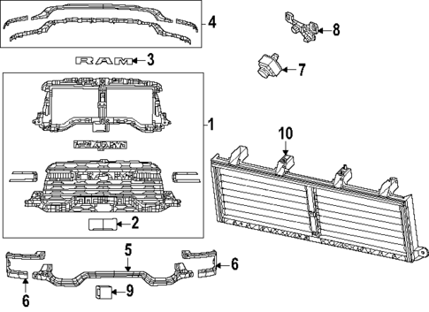 Grille & Components for 2025 Ram 2500 #0