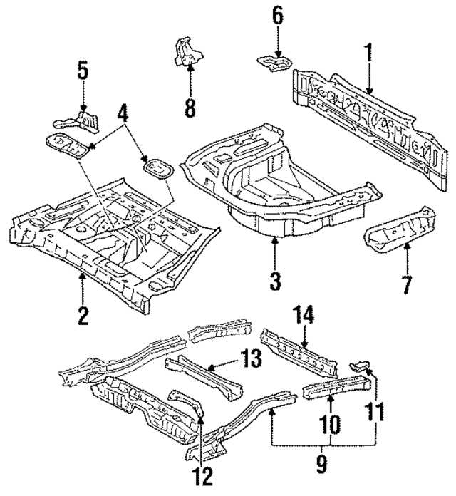 5831106030 - : Rear Floor Pan for Toyota Image