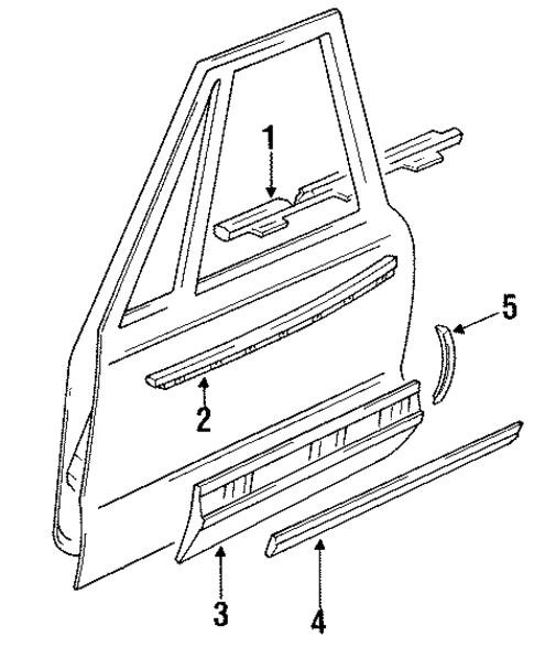 Exterior Trim - Front Door for 1994 Buick Park Avenue #0