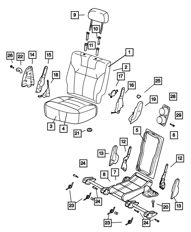 WN251DVAA - Interior Trim: Rear Seat Back, Left for Mopar Image