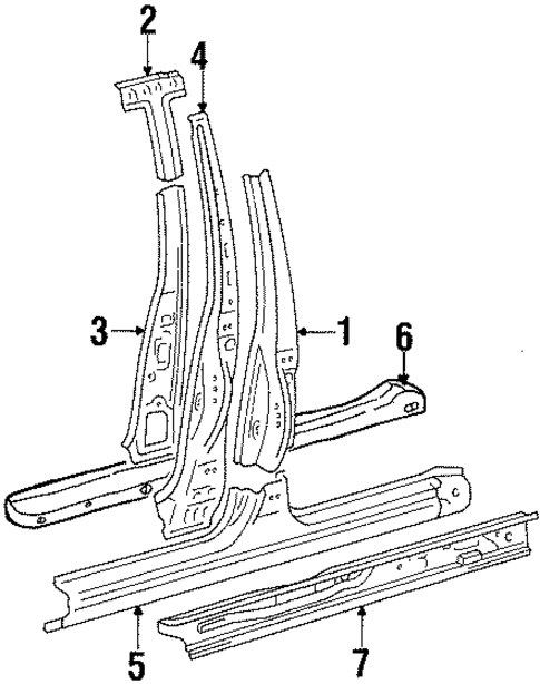 Center Pillar & Rocker for 1998 Chevrolet Prizm #0