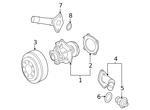 Water Pump & Related Components for 2008 Chevrolet Trailblazer #0