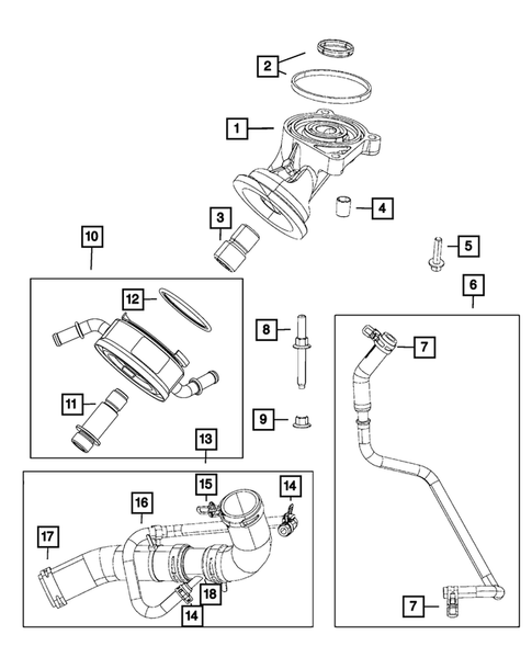 Engine Oil Cooler and Lines for 2022 Ram 1500 Classic #1