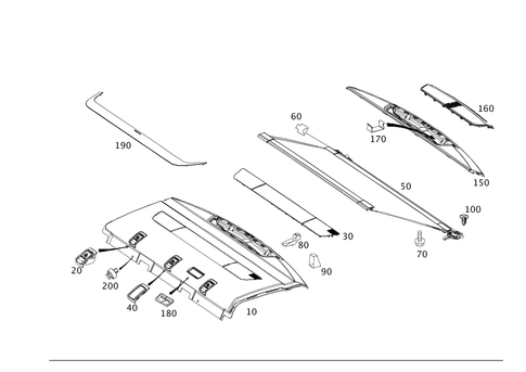 Rear Shelf and Rear-End Window Roller Blind for 2014 Mercedes-Benz E250 #0