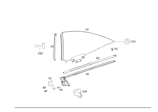 2166700410 - Windows: Window for Mercedes-Benz: CL550, CL600, CL63 AMG, CL65 AMG Image image