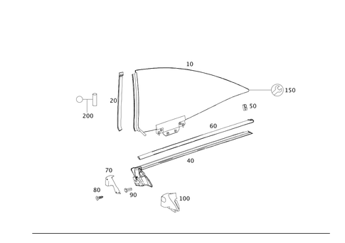Rear-Side Window for 2009 Mercedes-Benz CL 550 #0