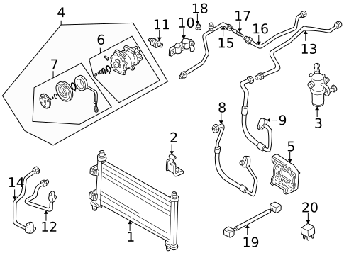 Condenser, Compressor & Lines for 2000 Mazda 626 #0
