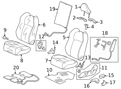 Front Seat Components for 2016 Honda CR-Z #0