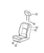 1RT00DK2AA - Interior Trim: Front Headrest for Dodge: Ram 1500, Ram 2500, Ram 3500 | Ram: 1500, 2500, 3500 Image