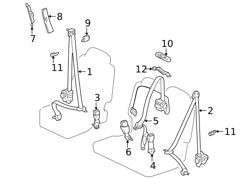 Rear Seat Belts for 2004 Toyota Sequoia #0