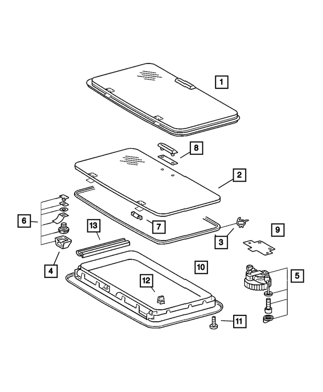 5134009AA - : Sunroof Hinge for Mopar Image