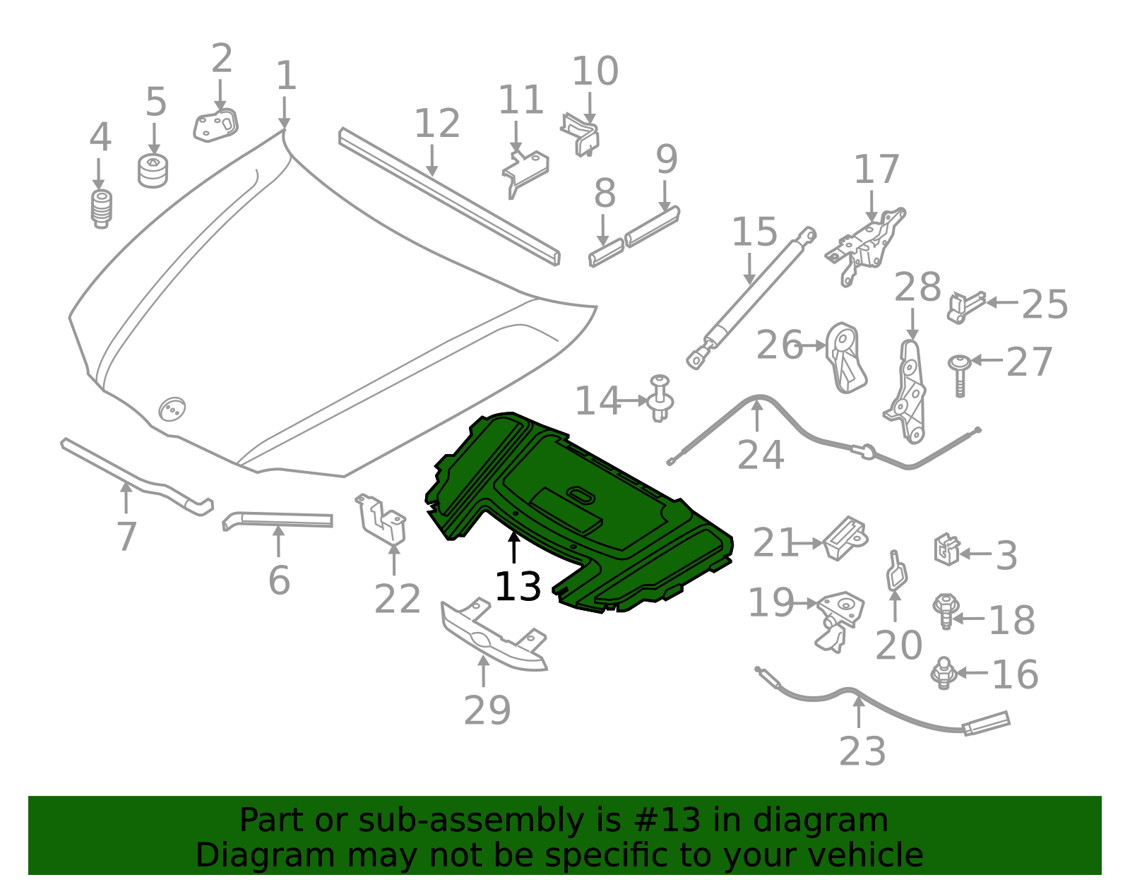 51487059260 - 2006-2012 BMW Hood Insulation Pad (51-48-7-059-260) | BMW ...