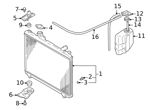 Radiator & Components for 2005 Suzuki Aerio #0