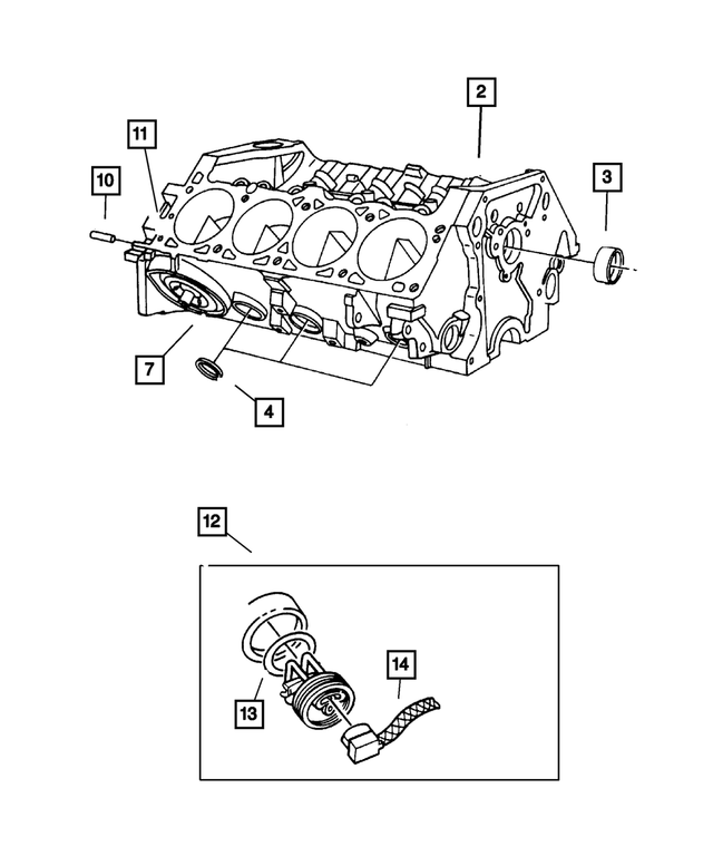 « R9859423AB – Engine 5.9L Eight Cylinder : Court Bloc pour Mopar Image »