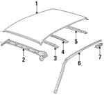 1H5817101A - Body: Roof Panel for Volkswagen: Jetta Image
