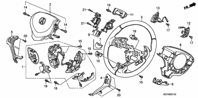 Steering Wheel (SRS) for 2008 Acura TL #0