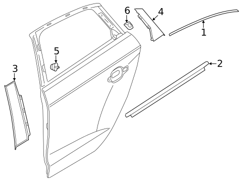 Exterior Trim - Rear Door for 2024 Audi A3 Quattro #0