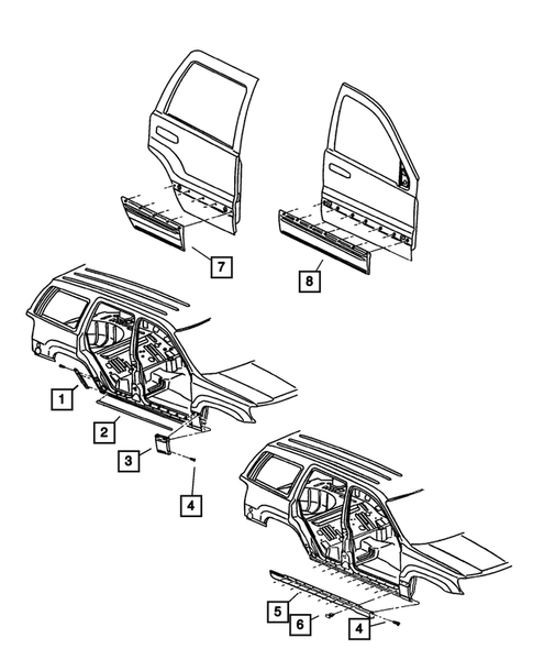 Moldings and Ornamentation for 2001 Jeep Grand Cherokee #1
