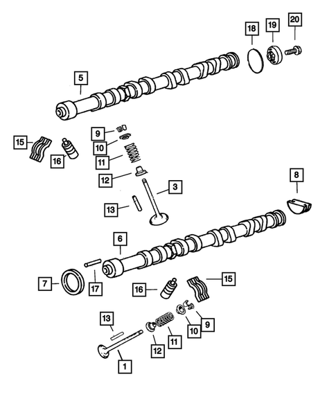 Camshafts and Valves for 2003 Chrysler Sebring #0