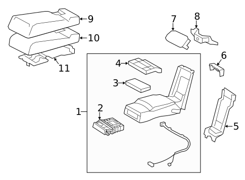Rear Seat Components for 2013 Lexus LS600h #4
