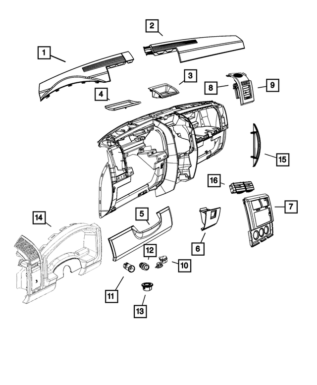 « 1BV201ZAAC –  : Panneau D`instruments Encadrement pour Mopar Image »