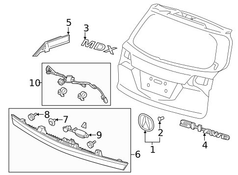 Exterior Trim - Lift Gate for 2020 Acura MDX #0