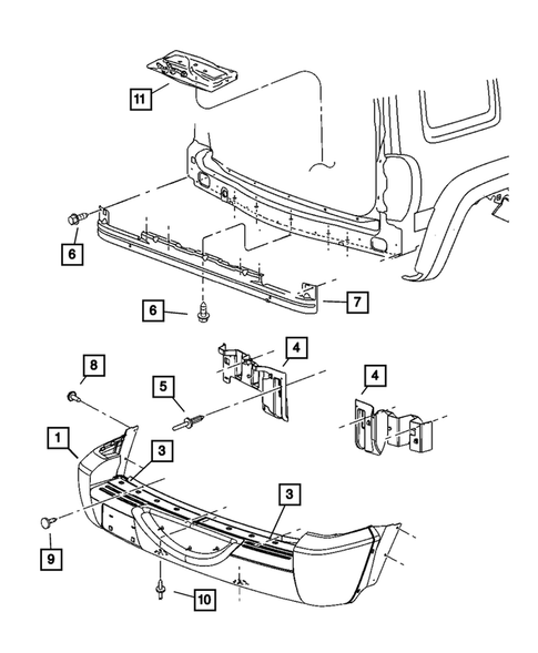 Rear Bumper and Fascia for 2005 Jeep Liberty #0