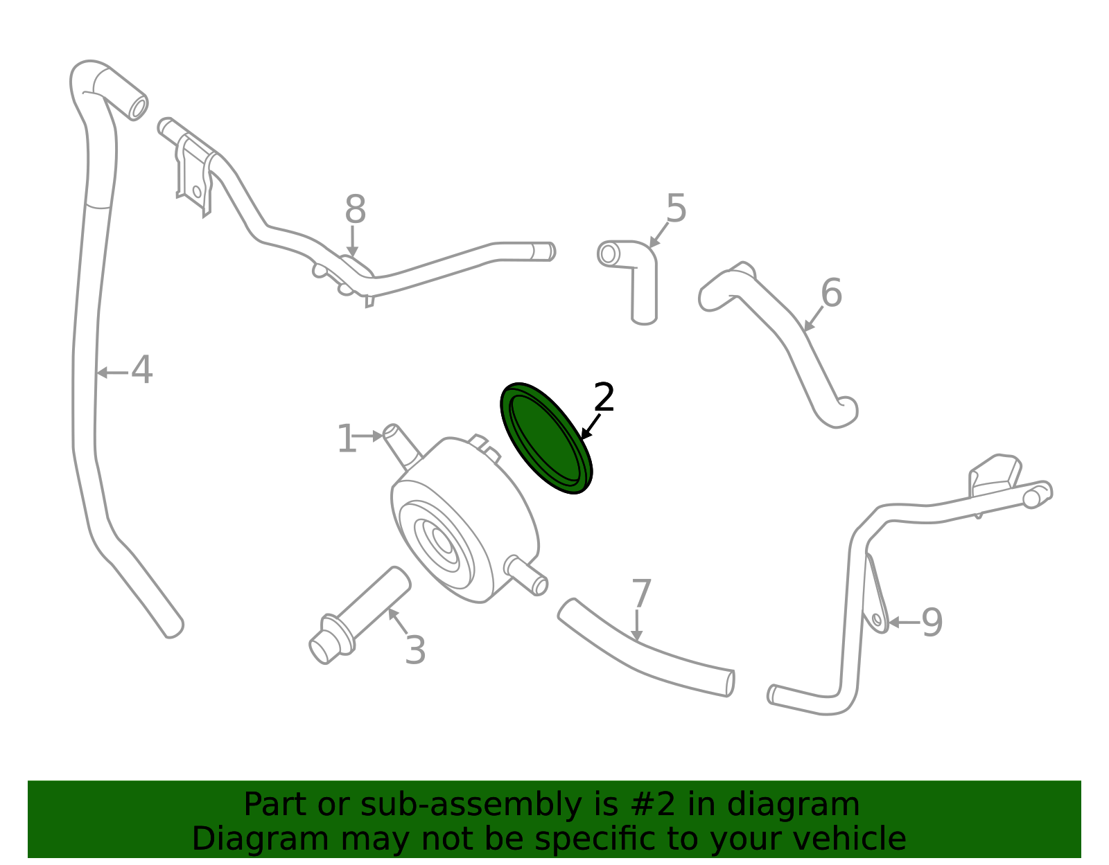 thumbnail image 2 of OEM Nissan Titan Engine Oil Cooler Gasket Retainer – 2016-2020, Part 21304-EZ40A 2 of 5