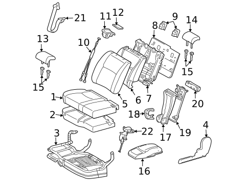 Second Row Seats for 2006 Toyota Highlander #0