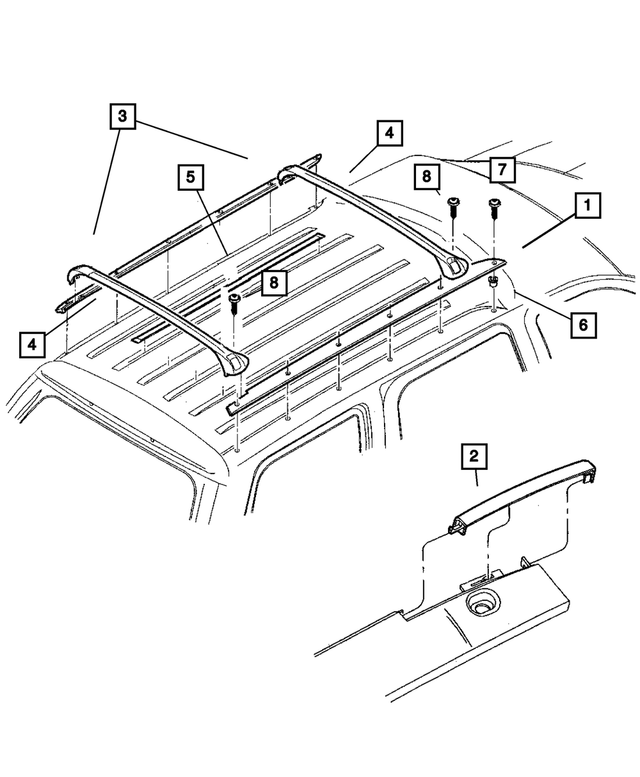 « 55256357AB –  : Galerie De Toit Baguette De Protection pour Mopar Image »