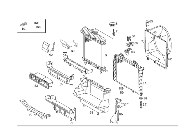 2085000018 - : Radiator Cover for Mercedes-Benz Image